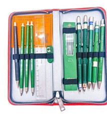 FABER-CASTELL 9pcs MECHANICAL PENCIL Set 3*0.5 3*0.7 3*2.0 Leather Case picture
