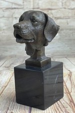 ADORABLE LABRADOR RETRIEVER BUST BRONZE SCULPTURE ART DECO ANIMAL PET FIGURINE picture
