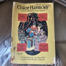 RARE 1925 Color Harmony Reeds Crepe Paper Craft Book Art Deco Flapper Costumes picture