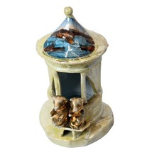 SPOKANE RIVER WA WASHINGTON Antique MIDDLE FALLS PIG Souvenir PAINTED TRINKET picture