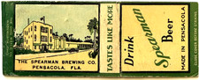 1930s Spearman Brewing Co Pensacola Florida Beer Matchbook Cover Vintage picture
