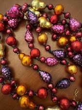Vtg MCM Mercury Glass Fruit Garland 70
