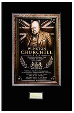 Winston Churchill Document Cut Signature Museum Framed Ready to Display picture