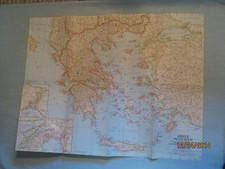 VINTAGE GREECE AND THE AEGEAN MAP National Geographic December 1958 picture
