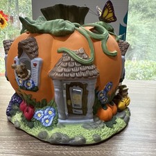 Partylite Harvest Pumpkin Tealight House Halloween Decor' Original Box Retired picture