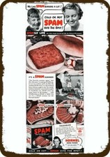 1941 SPAM Lunch Meat Burgers Hormel Vintage-Look DECORATIVE REPLICA METAL SIGN picture