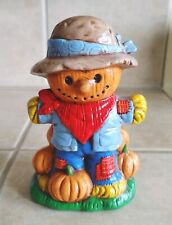 Vintage Pumpkin Scarecrow Ceramic Halloween Hand Painted 7 3/4