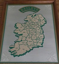 Very Rare vintage 1977 Baileys Irish Cream map Of Ireland mirror Sign picture