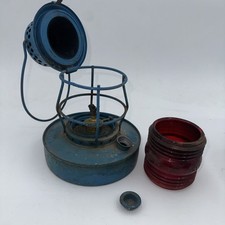Vintage Rare Blue Handlan St. Louis Sewer No 57 Red Lens Traffic Lantern U7E picture