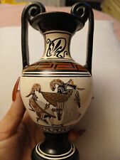 Vintage Hand Painted in Greece Terracotta Bud Vase  picture