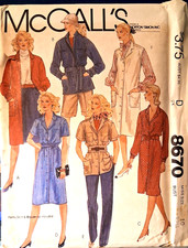 MCCall's 8670 Coat-Dress, Shirt-Jacket, Dress or Jumper Size 10 Uncut FF picture