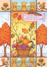 ALL THINGS BEAUTIFUL-Handcrafted Fall Fridge Magnet-w/Mary Engelbreit art picture