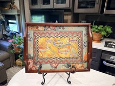 Mackenzie Childs Go Fish Hostess Tray By- Pimpernel Cork Back. Retired Piece  picture