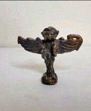 Vtg Bronze Winged Mythical Creature Figurine –Small Cast Metal 2 1/4