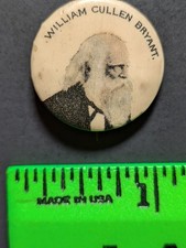 Vintage William Cullen Bryant People of History Pinback Pin picture