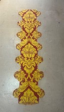 Antique style red and gold damask fabric picture