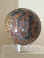 Vintage Polished Jasper Sphere Orb Home & Office Decor Paperweight 2.5” inch picture