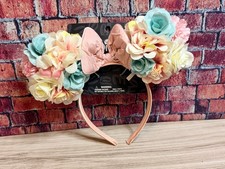 Disney Minnie Mouse Pastel Floral Ears Pink Bow Headband NWT 2025 Aldi Exclusive picture