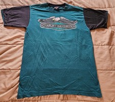 Vintage Harley-Davidson Men’s XL Green & Black T Shirt Warr’s H-D London 1995 picture