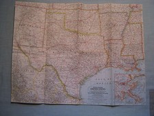 VINTAGE SOUTH CENTRAL UNITED STATES MAP National Geographic February 1961  picture
