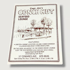 Late 1980s Capt Jims Conch Hut Seafood Lounge St Augustine Florida Vintage Ad X picture
