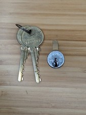 Medeco Original Key In Knob Cylinder 6 Pin with 2 Keys Locksmith Locksport picture