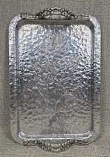 Vintage Hammered Aluminum Tray #408 Tulip By Rodney Kent Hand Wrought 16.5