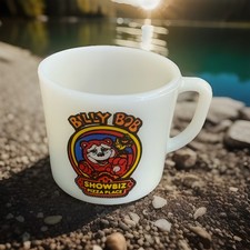 Super Rare Vintage 1980s Billy Bob showbiz pizza place milk glass mug USA Made picture