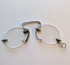 Antique Pince-nez Rimless Folding Eyeglasses w/Oval-Shaped Glass picture