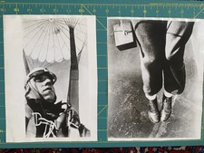 2 vintage 1931 Parachutist Paratrooper self portraits Press Photo picture