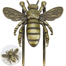 CRASPIRE Vintage Book Clips Bees Heavy Metal 3.1x3x0.8 inch(8x7.6x2cm), Bee picture