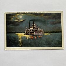 Moonlight On The Mississippi River Baton Rouge LA Postcard  picture