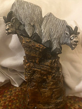Beasts of the Kingdom John Raya Signed 1999 Double Goat Resin Painted Figurine picture