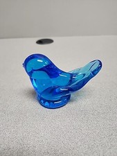 Vintage Bluebird of Happiness Signed Leo Ward 1992 Art Glass Blue Bird picture