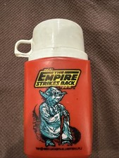 Vintage 1980 Star Wars The Empire Strikes Back Yoda Red Thermos W Cup picture