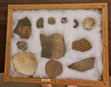 VERDE HOHOKAM ARTIFACTS 12 X 15 FRAMED CIRCA 1100-1250 picture