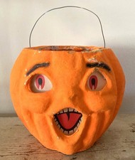#2 - Vintage Halloween PUMPKIN JOL JACK-O-LANTERN - Choir Boy Pulp Paper picture