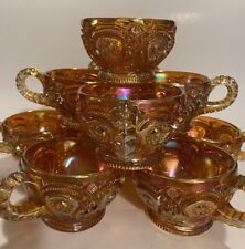Vintage Imperial Marigold Carnival Glass Punch Cups Hobstar & Arches 12Available picture