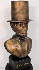 RARE Bust of 16th U.S. President Abraham Lincoln Wearing Stovepipe Hat Civil War picture