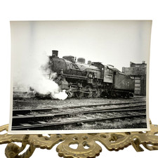 Vintage 1950s Steam Locomotive Ligonier Railroad Photo 4x5 B&W Gelatin Original picture