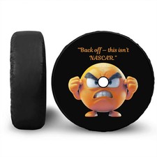 Sarcastic Funny Emoji Spare Tire Cover w Camera Hole Jeep RV Wheel Decor Humor picture