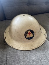 Vtg. Civil Defense Metal Hardhat. Medical Rescue Insignia picture