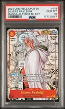 2024 ONE PIECE OP08-TWO LEGENDS MANGA ALTERNATE ART #118 SILVERS RAYLEIGH PSA 10 picture