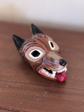 Vintage Hand-Carved Wood Ecuadorian Festival Dog Mask Folk Art picture