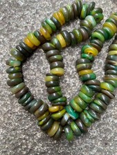 Wonderful Tibetan Natural Agate Dzi 108 Disc Large Hole Beads Short Necklace  picture
