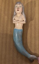 Vintage Mexico Tocuaro Juan Horta Mermaid Wall Hanging Large Mask Signed Sculp picture