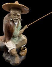 Vintage Chinese Mudman Figure Statue Fisherman picture