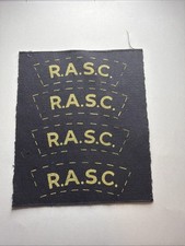 WW2 British Army RASC Uncut Sheet of 4 Printed Economy Shoulder Titles MINT NOS picture