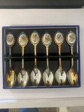 Set of 6 Vintage Spoons SIlverplate Longton Hall Staffordshire England picture