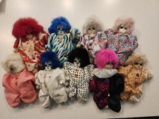 Hand Made Face Painted 1987 Vintage Q-Tee Clown Dolls (Sold Separately) /GC picture